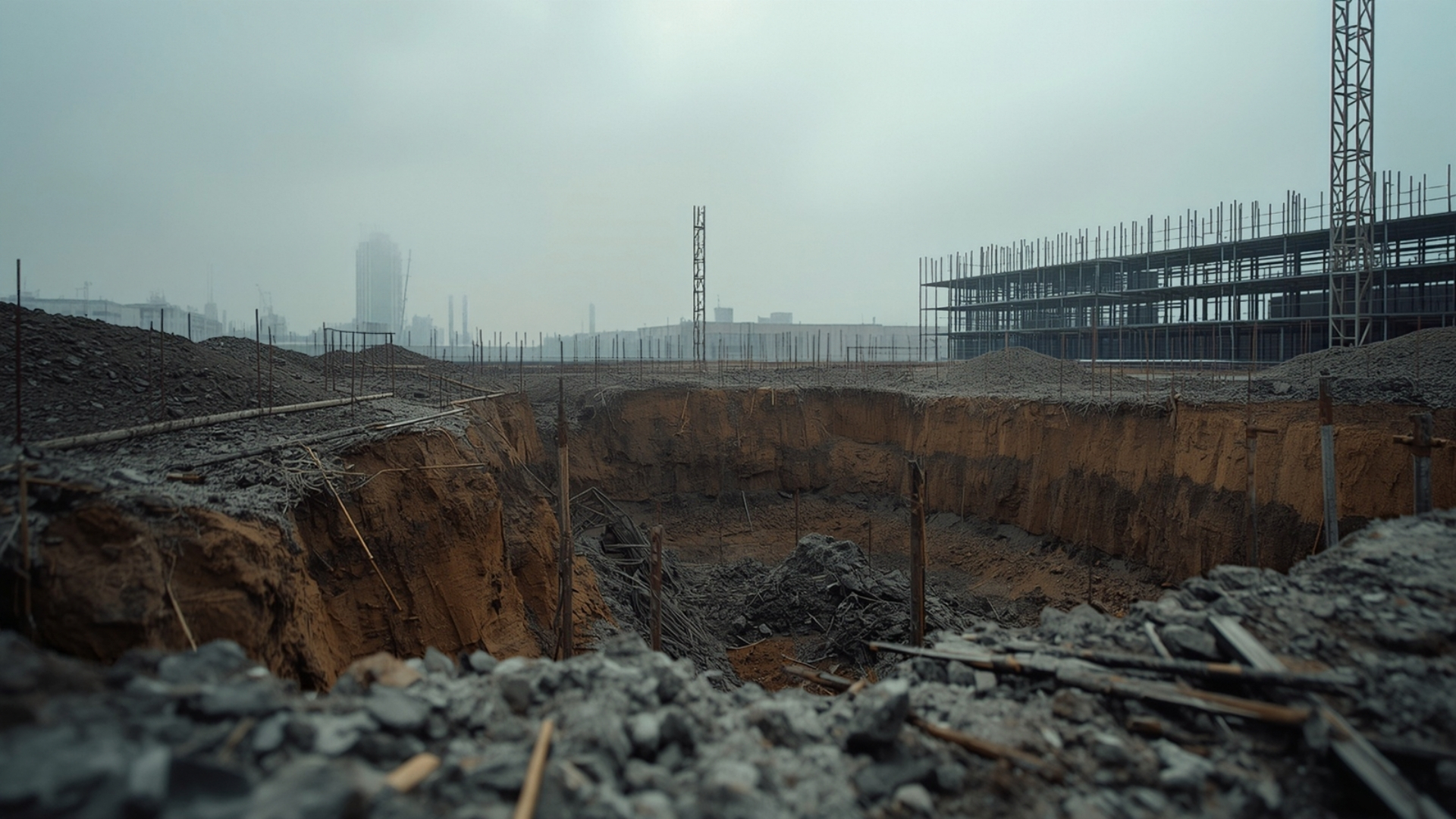 Baustelle im Rohbau bei Vogt Bauunternehmen